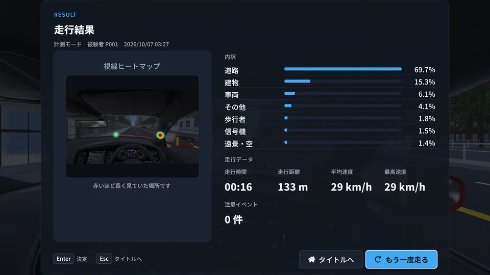 運転視線計測シミュレーター(VR・ハンドルコントローラー対応) VR表示 08